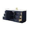 Custom image for Dark Blue with Brushed Gold Trim / Giotto Quartz / No Mirror
