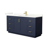 Custom image for Dark Blue with Brushed Gold Trim / Giotto Quartz / No Mirror