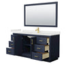 Custom image for Dark Blue with Brushed Gold Trim / White Quartz / 58