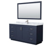 Custom image for Dark Blue with Brushed Nickel Trim / White Carrara Marble / 58