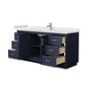 Custom image for Dark Blue with Brushed Nickel Trim / White Cultured Marble / No Mirror