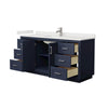 Custom image for Dark Blue with Brushed Nickel Trim / White Quartz / No Mirror