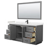 Custom image for Dark Gray with Matte Black Trim / Carrara Cultured Marble / 58