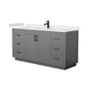 Custom image for Dark Gray with Matte Black Trim / Carrara Cultured Marble / No Mirror