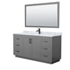 Custom image for Dark Gray with Matte Black Trim / White Carrara Marble / 58