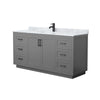 Custom image for Dark Gray with Matte Black Trim / White Carrara Marble / No Mirror