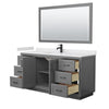 Custom image for Dark Gray with Matte Black Trim / White Cultured Marble / 58
