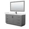 Custom image for Dark Gray with Matte Black Trim / White Cultured Marble / 58