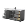 Custom image for Dark Gray with Matte Black Trim / White Cultured Marble / No Mirror