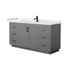 Custom image for Dark Gray with Matte Black Trim / White Cultured Marble / No Mirror