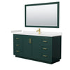 Custom image for Green with Brushed Gold Trim / Carrara Cultured Marble / 58