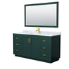 Custom image for Green with Brushed Gold Trim / White Carrara Marble / 58