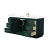 Custom image for Green with Brushed Gold Trim / Giotto Quartz / No Mirror