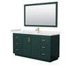 Custom image for Green with Brushed Gold Trim / White Cultured Marble / 58