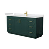 Custom image for Green with Brushed Gold Trim / White Cultured Marble / No Mirror