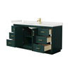 Custom image for Green with Brushed Gold Trim / White Quartz / No Mirror