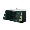 Custom image for Green with Brushed Nickel Trim / White Carrara Marble / No Mirror