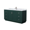 Custom image for Green with Brushed Nickel Trim / White Carrara Marble / No Mirror