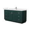 Custom image for Green with Brushed Nickel Trim / White Quartz / No Mirror