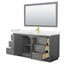 Custom image for Dark Gray with Brushed Gold Trim / Carrara Cultured Marble / 58
