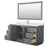 Custom image for Dark Gray with Brushed Gold Trim / White Carrara Marble / 58