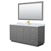 Custom image for Dark Gray with Brushed Gold Trim / White Carrara Marble / 58