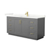 Custom image for Dark Gray with Brushed Gold Trim / Giotto Quartz / No Mirror