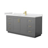 Custom image for Dark Gray with Brushed Gold Trim / White Cultured Marble / No Mirror