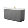 Custom image for Dark Gray with Brushed Gold Trim / White Quartz / No Mirror