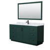 Custom image for Green with Matte Black Trim / White Carrara Marble / 58