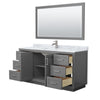 Custom image for Dark Gray with Brushed Nickel Trim / White Carrara Marble / 58
