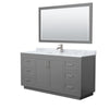 Custom image for Dark Gray with Brushed Nickel Trim / White Carrara Marble / 58