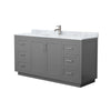 Custom image for Dark Gray with Brushed Nickel Trim / White Carrara Marble / No Mirror