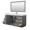 Custom image for Dark Gray with Brushed Nickel Trim / White Cultured Marble / 58
