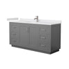 Custom image for Dark Gray with Brushed Nickel Trim / White Cultured Marble / No Mirror