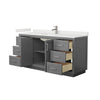 Custom image for Dark Gray with Brushed Nickel Trim / White Quartz / No Mirror