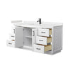 Custom image for White with Matte Black Trim / Carrara Cultured Marble / No Mirror