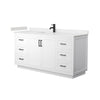 Custom image for White with Matte Black Trim / Carrara Cultured Marble / No Mirror