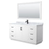 Custom image for White with Matte Black Trim / White Carrara Marble / 58