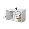 Custom image for White with Matte Black Trim / White Carrara Marble / No Mirror