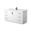 Custom image for White with Matte Black Trim / White Carrara Marble / No Mirror