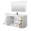 Custom image for White with Matte Black Trim / White Cultured Marble / 58