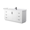 Custom image for White with Matte Black Trim / White Cultured Marble / No Mirror