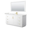 Custom image for White with Brushed Gold Trim / Carrara Cultured Marble / 58