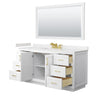 Custom image for White with Brushed Gold Trim / Carrara Cultured Marble / 58