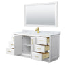 Custom image for White with Brushed Gold Trim / White Carrara Marble / 58