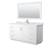 Custom image for White with Brushed Gold Trim / White Carrara Marble / 58