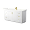 Custom image for White with Brushed Gold Trim / Giotto Quartz / No Mirror