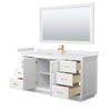 Custom image for White with Brushed Gold Trim / White Cultured Marble / 58