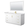 Custom image for White with Brushed Gold Trim / White Cultured Marble / 58